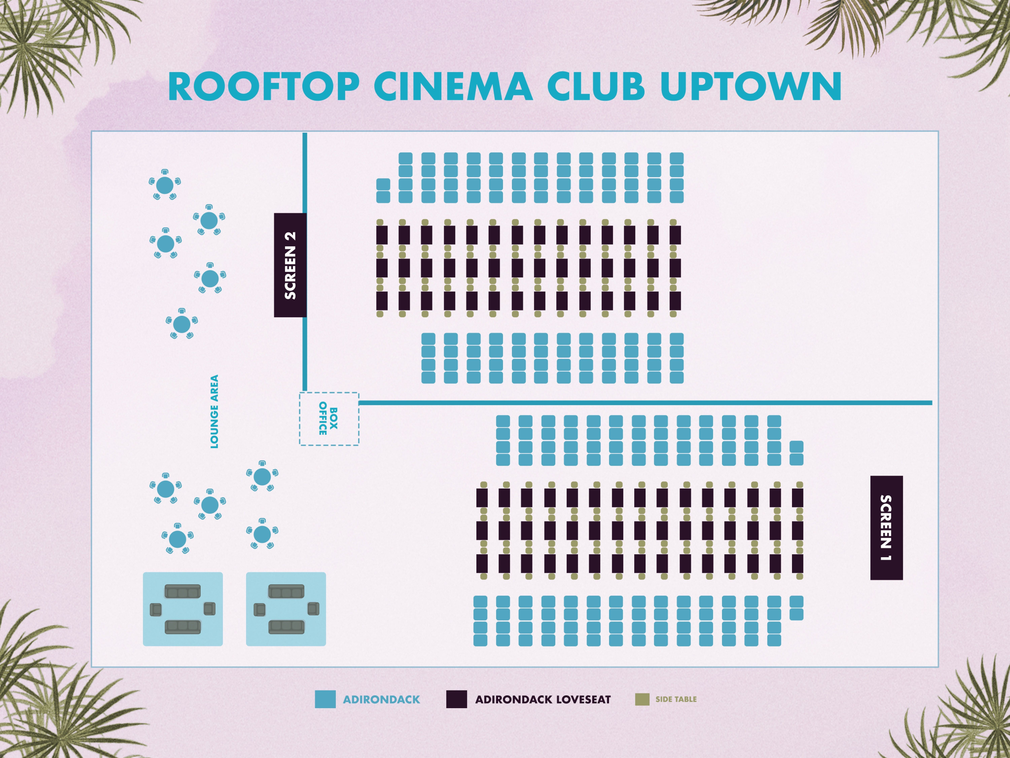 Rooftop Cinema Club Uptown Layout